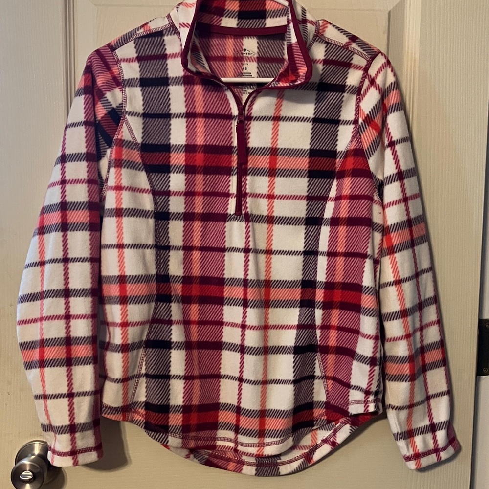 St. John's Bay Red and White Plaid Jacket